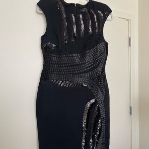 Robert Rodriguez Sequin All Black Party Dress